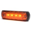 Begrenzungsleuchte gelb LED 12/24V  LBH 110x31x13   Lochabstand 82mm 4mm