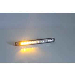 LED Blinkleuchte dynamisch Lauflicht li/re 12/24V  L/B/H  257 x 27 x 20  Lochabstand 230mm