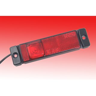 LED Begrenzungsleuchte rot 12/24V mit Reflektor