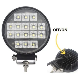 LED Arbeitsscheinwerfer 12LED mit Schalter (mit