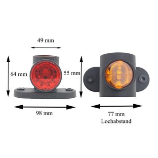 2x LED Umrissleuchte  links rechts  orange rot wei 