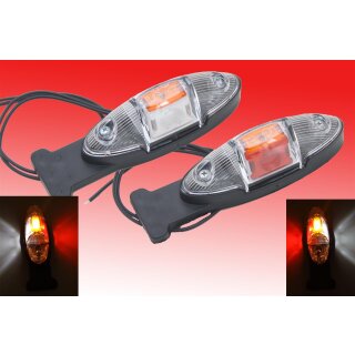 2x LED Begrenzungsleuchte links rechts wei / rot / gelb  12/24V Gummipendel