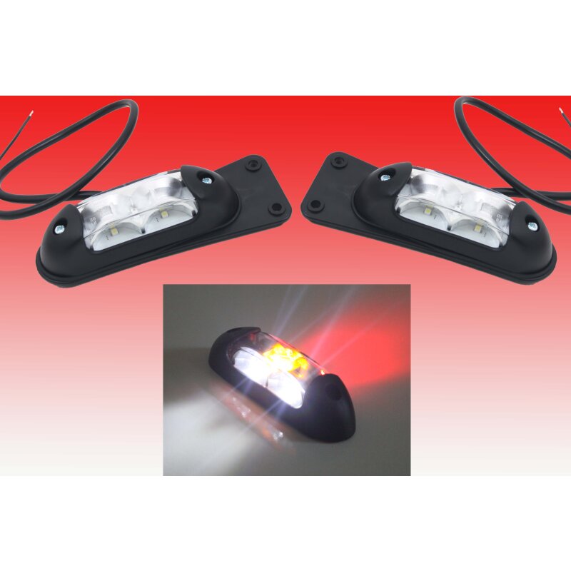 2x LED Begrenzungsleuchte mit Halter L/R, orange/rot/weiß, LED, höhe ,  19,90 €