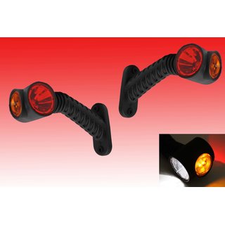 2x LED Begrenzungsleuchte links rechts orange/rot/weiß Breite 175mm 12/24V