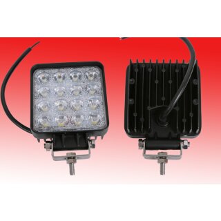 Arbeitsscheinwerfer LED  12/24V  3000lm
16 LED  48W 
110 x 110 x 72mm