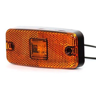 Begrenzungsleuchte LED gelb 12/24V 
Kabel 22cm  L/B/H  111 x 50,5 x 23  Lochabstand 90mm M5